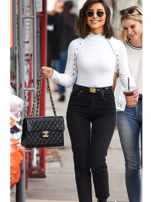 Dua Giyim Kadın Bisiklet Yaka Kolları Çıtçıtlı Kaşkorse Kumaş Bluz