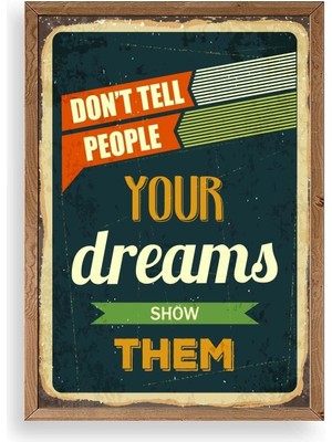 Yazline Global Motto Ahşap Çerçeveli Tablo 30 x 42