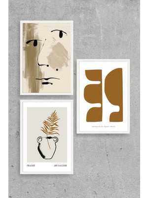 Yazline Global Modern Üçlü Ahşap Çerçeveli Tablo 50 x 70
