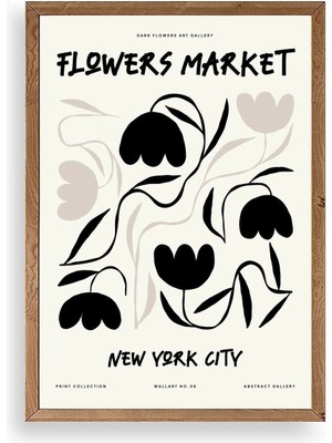 Yazline Global Çiçek Ahşap Çerçeveli Tablo 50 x 70