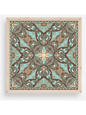 Yazline Global Motif Ahşap Çerçeveli Tablo 23 x 23