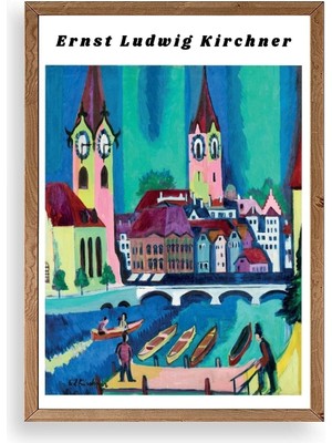 Yazline Global Ernst Ludwig Kirchner Ahşap Çerçeveli Tablo 17 x 23