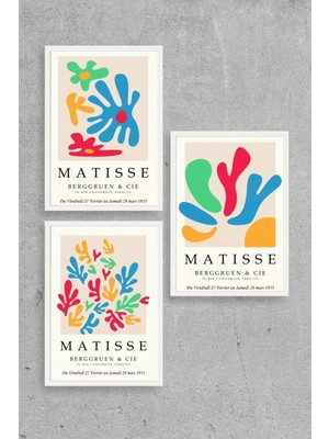 Yazline Global Matisse Üçlü Ahşap Çerçeveli Tablo 30 x 40
