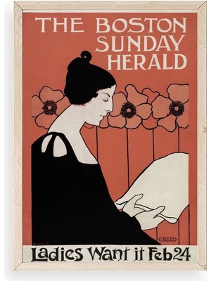 Yazline Global Ethel Reed Ahşap Çerçeveli Tablo 17 x 23