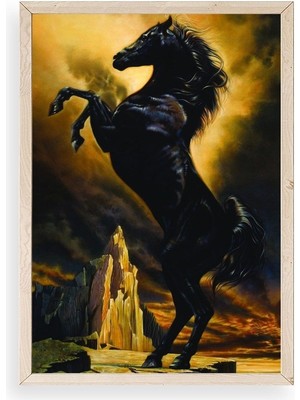 Yazline Global At Ahşap Çerçeveli Tablo 50 x 70