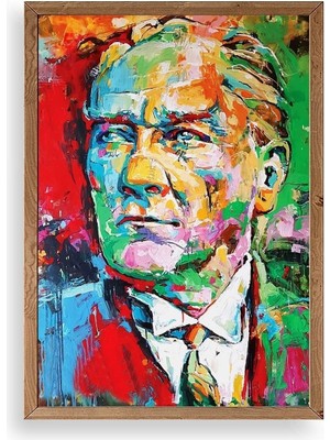 Yazline Global Atatürk Ahşap Çerçeveli Tablo 50 x 70