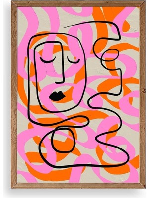 Yazline Global Soyut Ahşap Çerçeveli Tablo 50 x 70