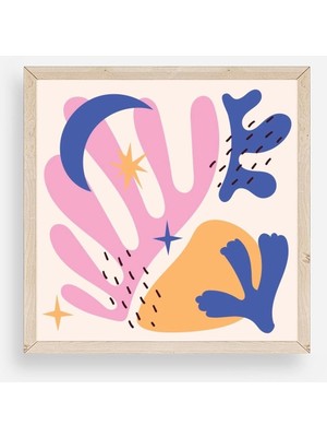 Yazline Global Soyut Ahşap Çerçeveli Tablo 23 x 23