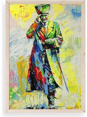 Yazline Global Atatürk Ahşap Çerçeveli Tablo 50 x 70