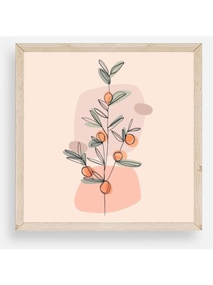 Yazline Global Çiçek Ahşap Çerçeveli Tablo 42 x 42