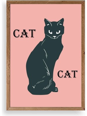 Yazline Global Cat Ahşap Çerçeveli Tablo 50 x 70