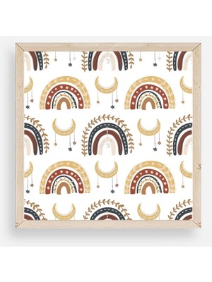 Yazline Global Gökkuşağı Ahşap Çerçeveli Tablo 50 x 50