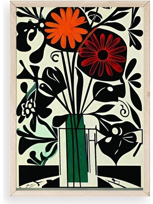 Yazline Global Çiçek Ahşap Çerçeveli Tablo 17 x 23