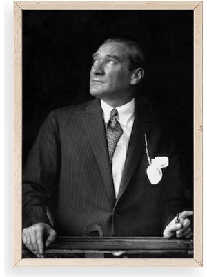 Yazline Global Atatürk Ahşap Çerçeveli Tablo 50 x 70