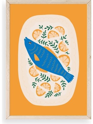 Yazline Global Balık Ahşap Çerçeveli Tablo 30 x 42