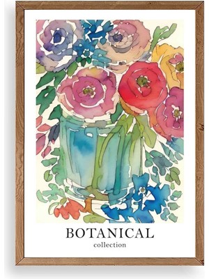 Yazline Global Çiçek Ahşap Çerçeveli Tablo 50 x 70