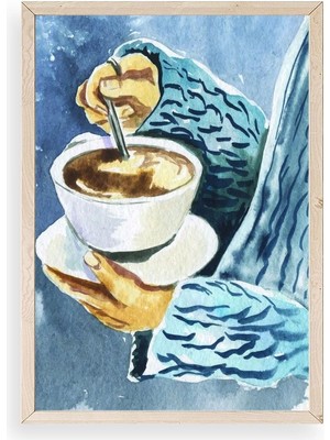 Yazline Global Kahve Ahşap Çerçeveli Tablo 30 x 42