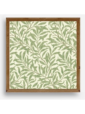 Yazline Global Yapraklar Ahşap Çerçeveli Tablo 23 x 23