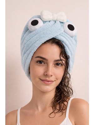 Katia & Bony Göz Aksesuarlı Havlu Bone Mavi