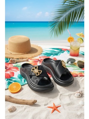 Slipcat Calx Yüksek Topuluklu Kelebek Detaylı Kadın Terlik