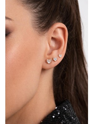 Kadın 3'lü Taşlı Küpe Seti