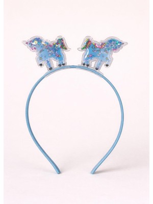 Kız Çocuk Unicorn Işıltılı Taç Mavi