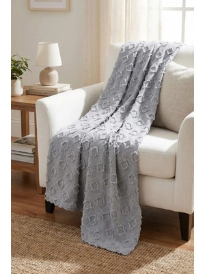 Bella Home 175X215 Sakallı Koltuk Örtüsü - Kaymaz Taban - Şönil Jakar Kumaş