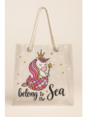 Belong Desenli Şeffaf Plaj Çantası