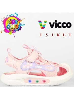 Vicco Rocket Işıklı Ortopedik Çocuk Spor Sandalet Kız Çocuk İçin Eva Malzemeden