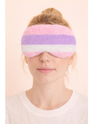 Renkli Şeritli Göz Uyku Bandı Pembe