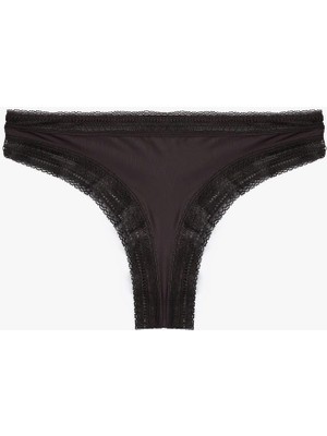 Bordo Kadın Dantel Detaylı String Külot 6WLK30005MK | Koton  (2025 Autumn/wınter)