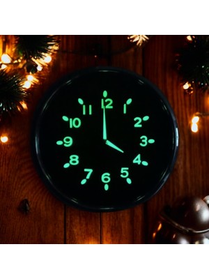 Bahat Fosforlu Karanlıkta Parlayan Kabartma Rakam Kromaj Plastik Duvar Saati 33 cm