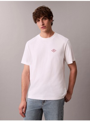 Calvin Klein Kısa Kollu 20S Calvin Matchbox Grafik Baskılı Erkek Beyaz T-Shirt LV04RE802G-YAA