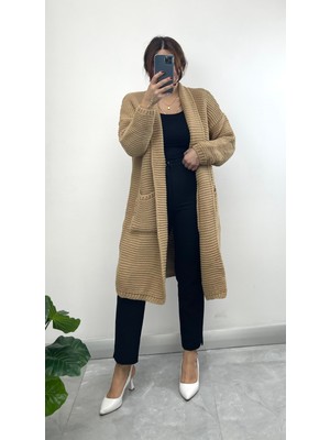 Nisum Moda Cepli Kalın Örgü Hırka