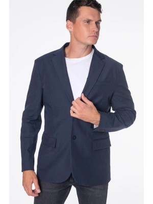 Guess Eaton Erkek Lacivert Tek Düğmeli Blazer M4YN00WG9Z2-G7V2