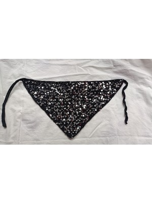 Kahvemavii Pullu Örgü Bandana