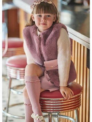 Mayoral Kız Çocuk Peluş Yelek Kemerli 04365