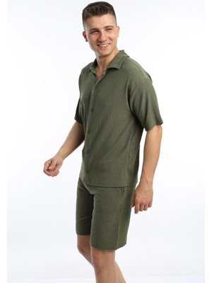 Polo State Erkek Crinkle Kumaş Regular Fit Gömlek Yeşil