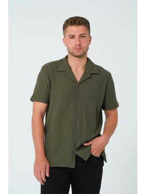 Polo State Regular Fit Örme Kumaş Erkek Gömlek Yeşil