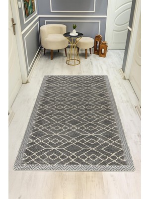 Dolce Mariee Etnik Desen Dijital Baskı Kaymaz Taban Halı H0021