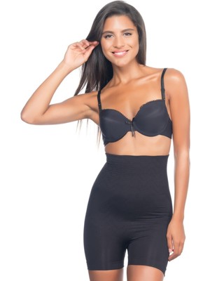 Giyim Siyah Mı Emay 2075 Yüksek Bel Desenli Double Kısa Paça Korse Beruflic