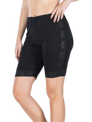 Giyim Derya Kurşun Dantelli Uzun Kadın Şort 418 Beruflic