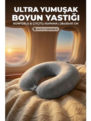 Premium Ortopedik Visco Seyahat Boyun Yastığı - Uçak Araba ve Ofis Için Destekleyici Konfor