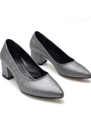 Kindep Bamse Topuklu Kadın Ayakkabı Platin