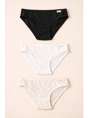Katia & Bony Kadın 3'lü Basic Slip Külot Siyah/beyaz/nude