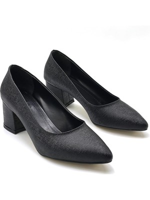 Kindep Bamse Topuklu Kadın Ayakkabı Siyah