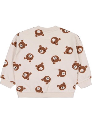 Civil Baby Ayı Baskı 6-18 Ay Sweatshirt - Bej 6-9 Ay