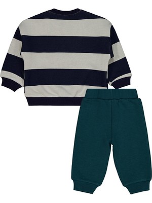 Civil Baby Çizgili 6-18 Ay Takım - Lacivert 6-9 Ay