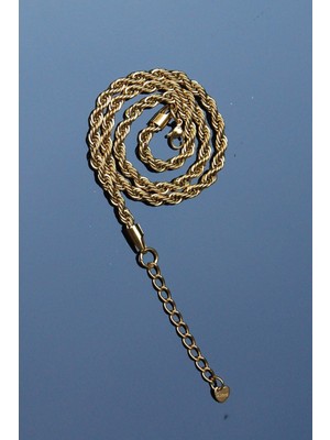 Rua Jewelry Burgu Halat Model Zincir Paslanmaz Çelik Kolye Altın Renk - 45CM - 5mm 2 Yıl Garantili