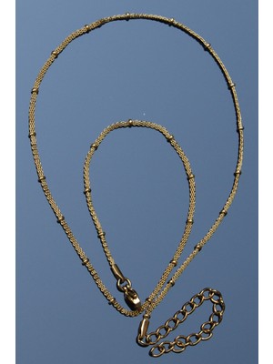 Rua Jewelry Çelik Italyan Örme Hasır Dorika Kolye 2 mm Altın Renk | Kararmaz ,unisex ,2 Yıl Garantili